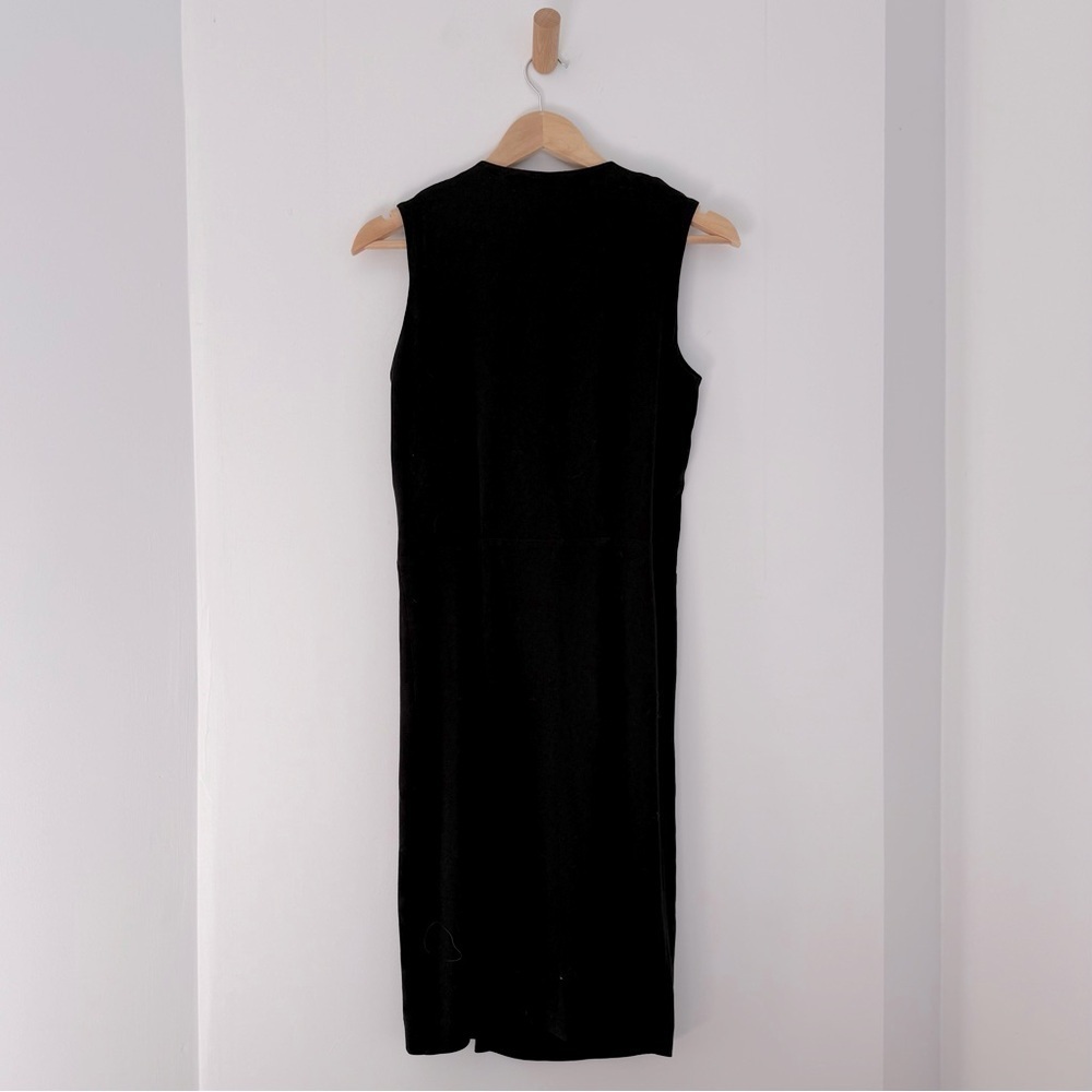 Joseph black crepe Stellina wrap front sleeveless dress - size 38 (US 6) - Picture 6 of 8